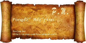 Pongó Márton névjegykártya